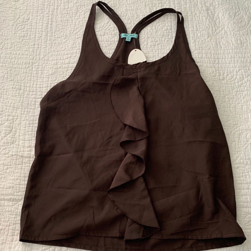 Brown flowy tank